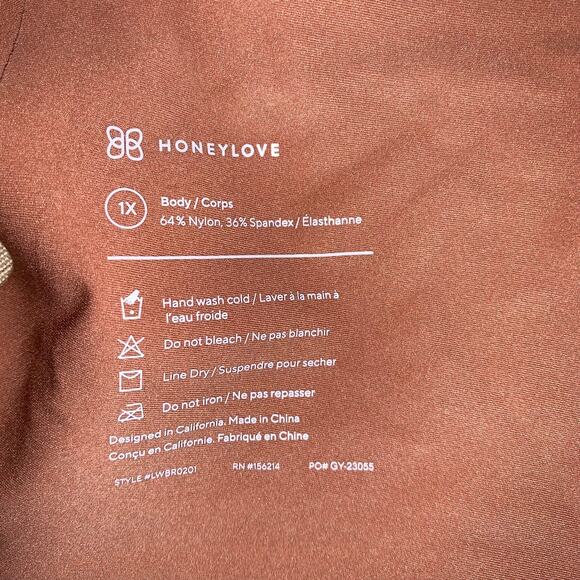 Honeylove V-Neck Bra Wireless 1X Brown Comfort Shapewear wireless - Picture 3 of 3